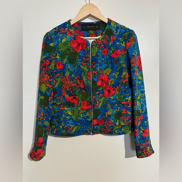 Zara Basic Floral Women's Jacket size Medium - Picture 4 of 11